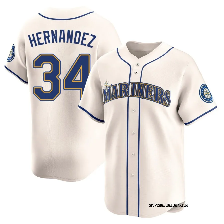 Felix Hernandez Youth Seattle Mariners Cream Limited Alternate Jersey