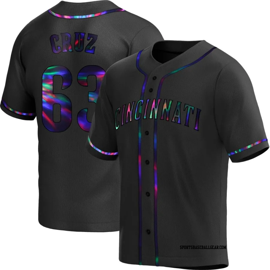 Fernando Cruz Men's Cincinnati Reds Black Holographic Replica Alternate Jersey