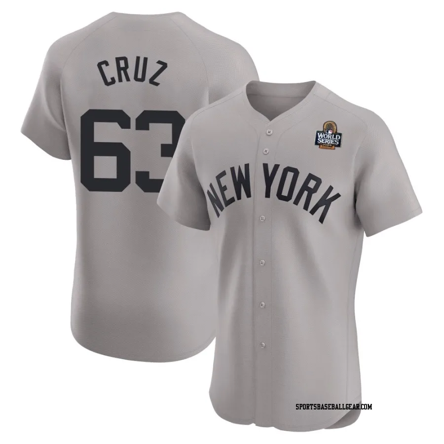 Fernando Cruz Men's New York Yankees Gray Elite Road 2024 World Series Jersey