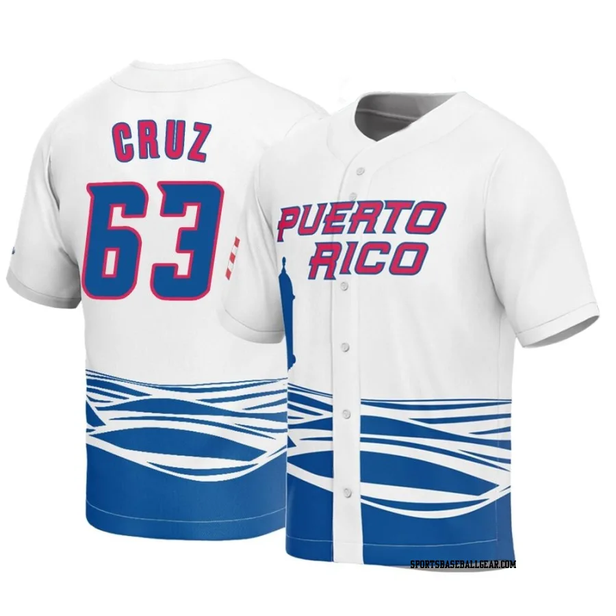 Fernando Cruz Men's Puerto Rico Baseball White Replica 2023 World Baseball Classic Jersey