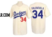 Fernando Valenzuela Men's Los Angeles Dodgers Cream Authentic Throwback Jersey