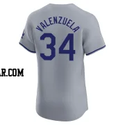 Fernando Valenzuela Men's Los Angeles Dodgers Gray Elite Road Jersey