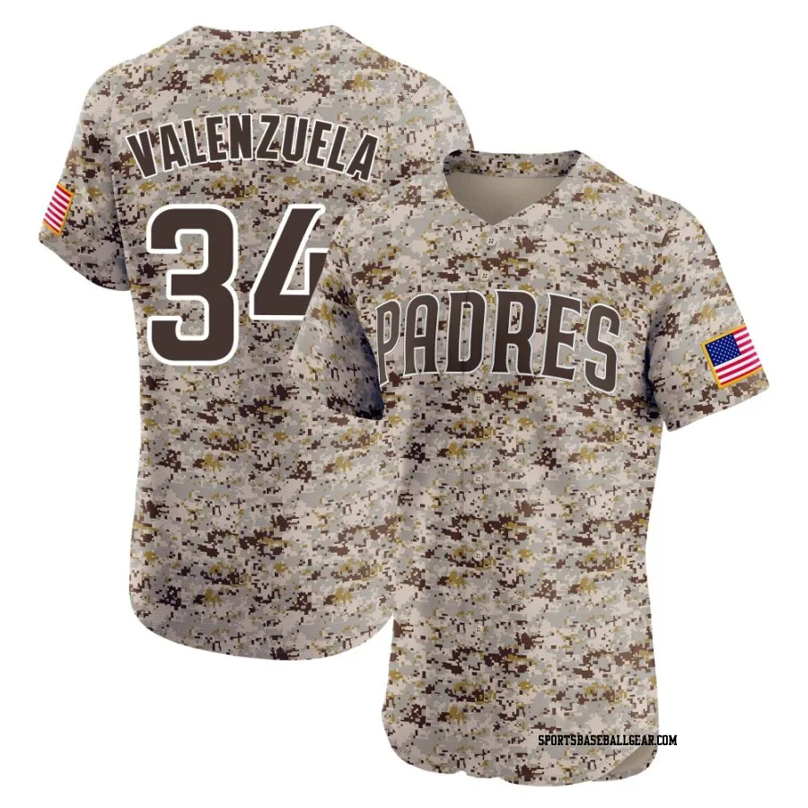 Fernando Valenzuela Men's San Diego Padres Camo Elite Alternate Vapor Premier Jersey