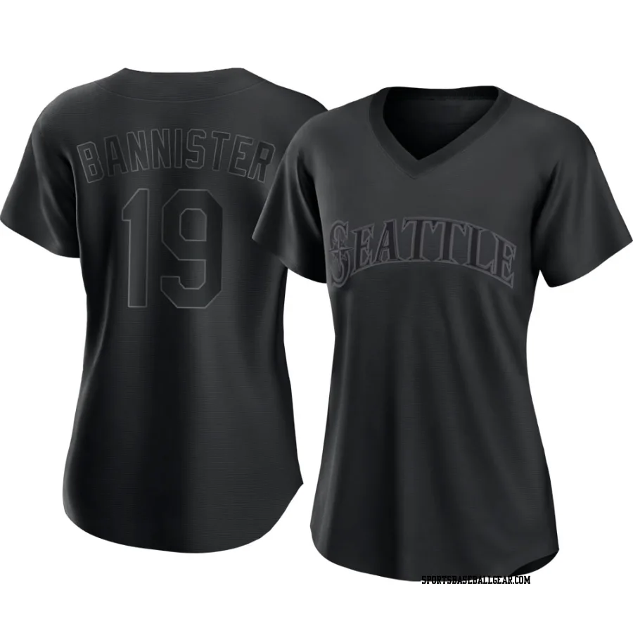 Floyd Bannister Women's Seattle Mariners Black Authentic Pitch Fashion Jersey