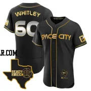 Forrest Whitley Men's Houston Astros Black/Gold Authentic 2023 Space City Ready 2 Reign Flex Base Jersey