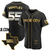 Forrest Whitley Men's Houston Astros Black/Gold Authentic 2023 Space City Ready 2 Reign Flex Base Jersey