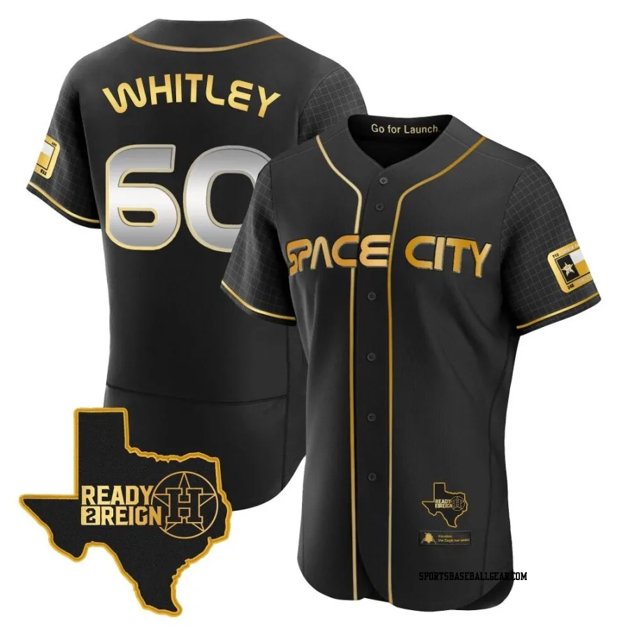 Forrest Whitley Men's Houston Astros Black/Gold Authentic 2023 Space City Ready 2 Reign Flex Base Jersey
