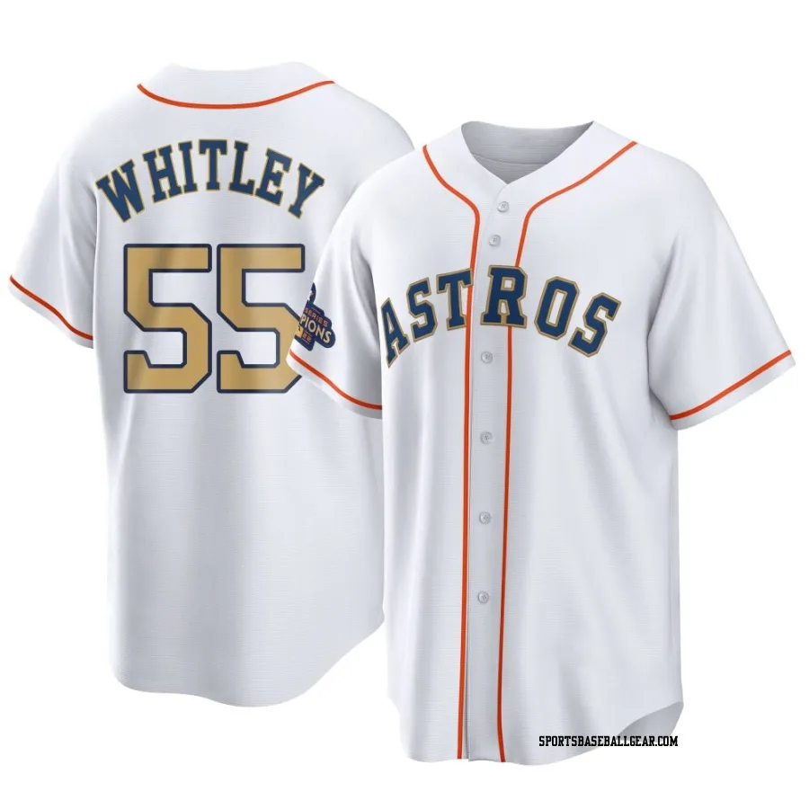 Forrest Whitley Men's Houston Astros Gold Replica White 2023 Collection Jersey