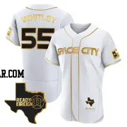 Forrest Whitley Men's Houston Astros White/Gold Authentic 2023 Space City Ready 2 Reign Flex Base Jersey