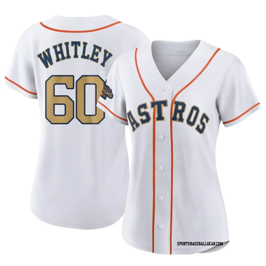 Forrest Whitley Women's Houston Astros Gold Authentic White 2023 Collection Jersey