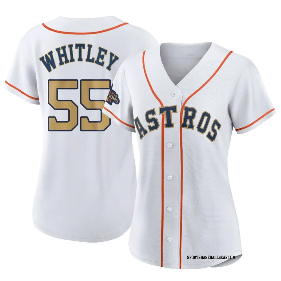 Forrest Whitley Women's Houston Astros Gold Replica White 2023 Collection Jersey
