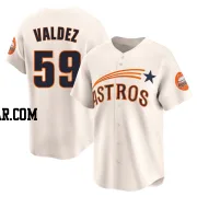 Framber Valdez Men's Houston Astros Cream Limited Throwback Cooperstown Collection Jersey