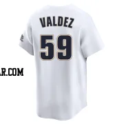 Framber Valdez Men's Houston Astros White Limited Throwback Cooperstown Collection Jersey