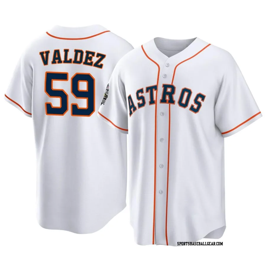 Framber Valdez Youth Houston Astros White Replica 2022 World Series Home Jersey
