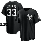 Franchy Cordero Men's New York Yankees Black/White Replica Jersey