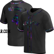 Francisco Alvarez Men's New York Mets Black Holographic Replica Alternate Jersey