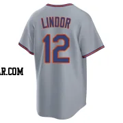 Francisco Lindor Men's New York Mets Gray Replica Away 2.0 Jersey