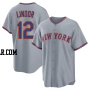 Francisco Lindor Youth New York Mets Gray Replica Away 2.0 Jersey