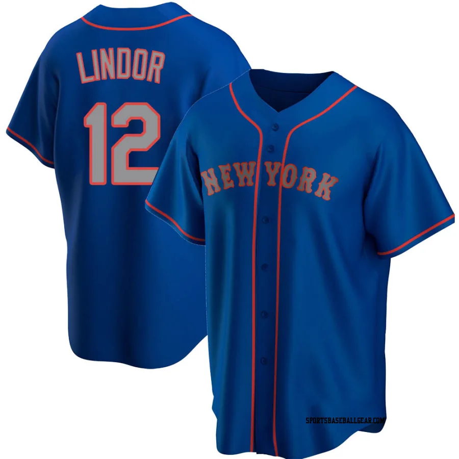 Francisco Lindor Youth New York Mets Royal Replica Alternate Road Jersey