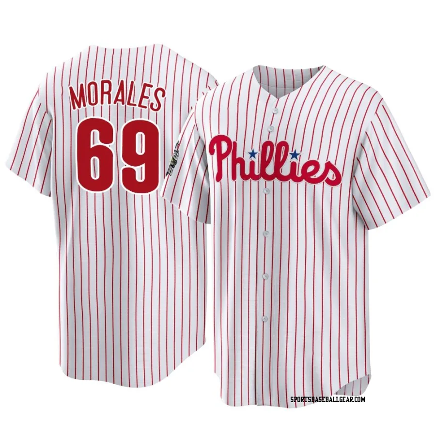 Francisco Morales Men's Philadelphia Phillies White Replica 2022 World Series Home Jersey