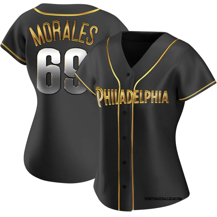 Francisco Morales Women's Philadelphia Phillies Black Golden Replica Alternate Jersey