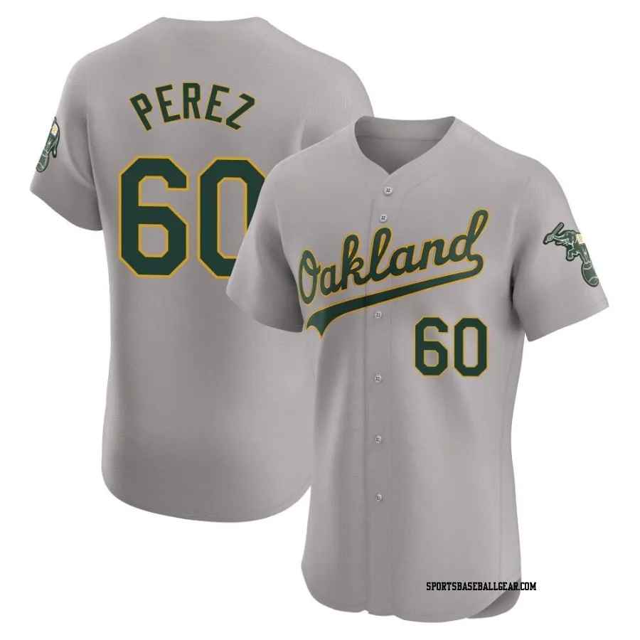 Francisco Perez Men's Oakland Athletics Gray Elite Road Jersey