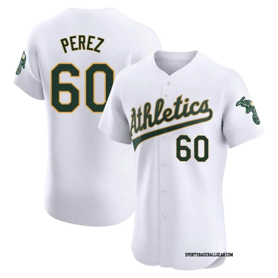 Francisco Perez Men's Oakland Athletics White Elite Home Jersey