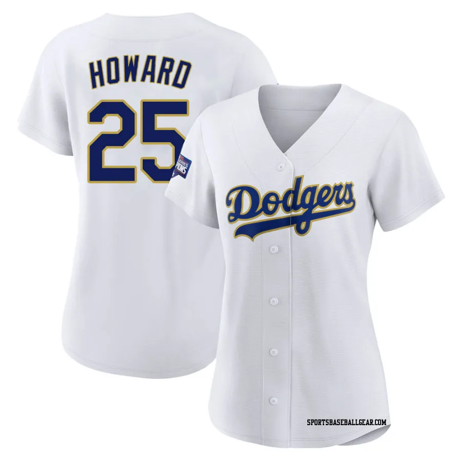 Frank Howard Women's Los Angeles Dodgers White/Gold Replica 2021 Gold Program Player Jersey