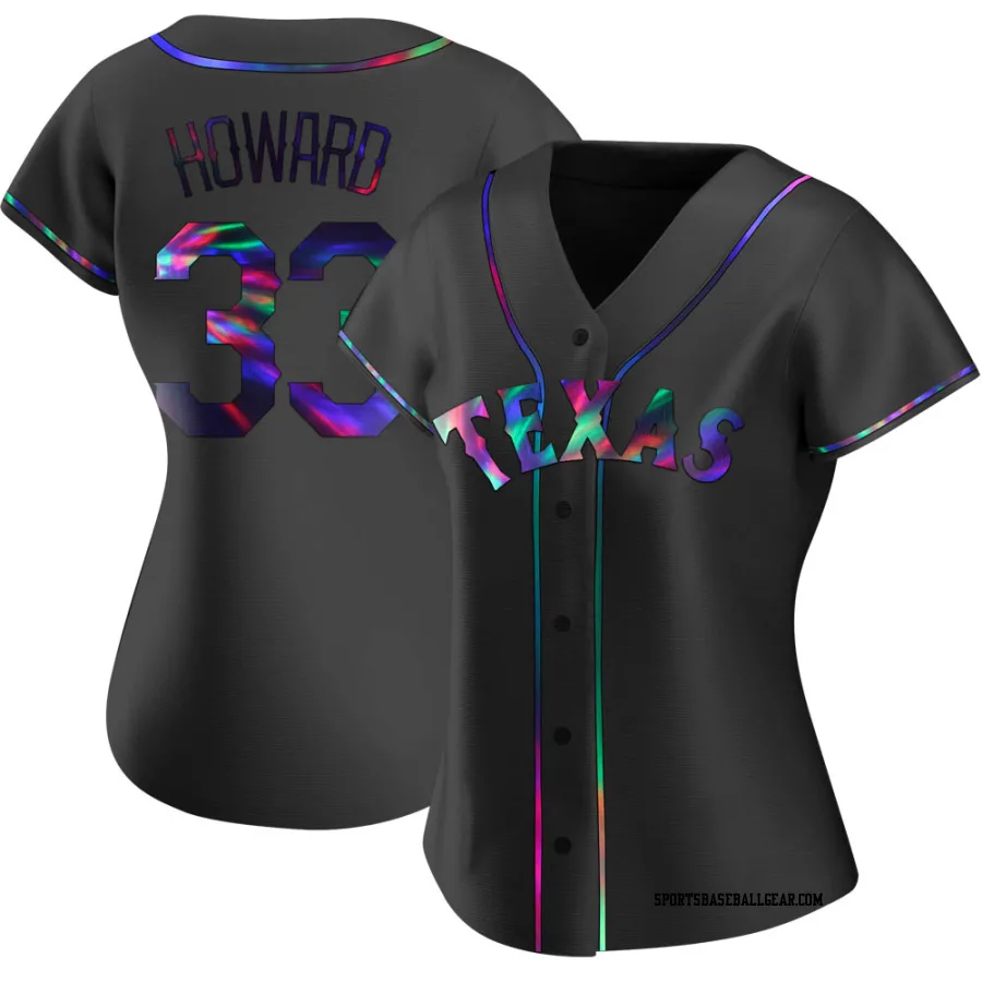Frank Howard Women's Texas Rangers Black Holographic Replica Alternate Jersey
