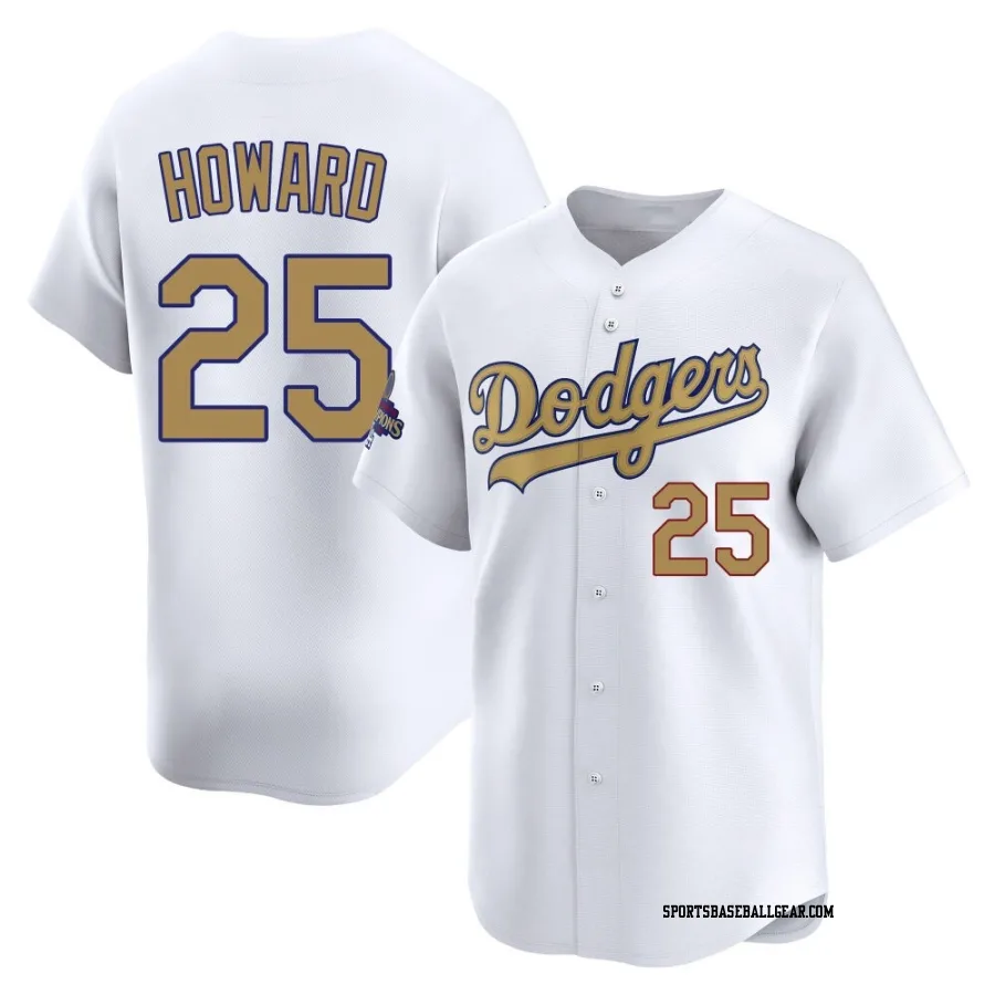 Frank Howard Youth Los Angeles Dodgers Gold Limited White 2025 Collection Jersey