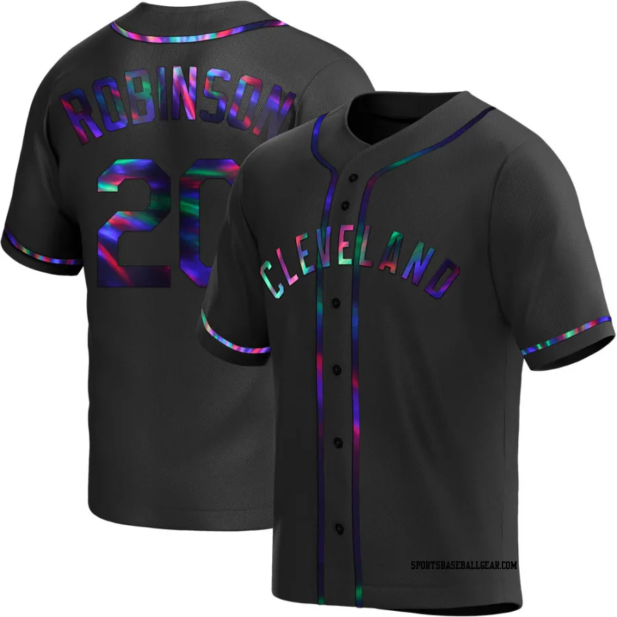 Frank Robinson Youth Cleveland Guardians Black Holographic Replica Alternate Jersey