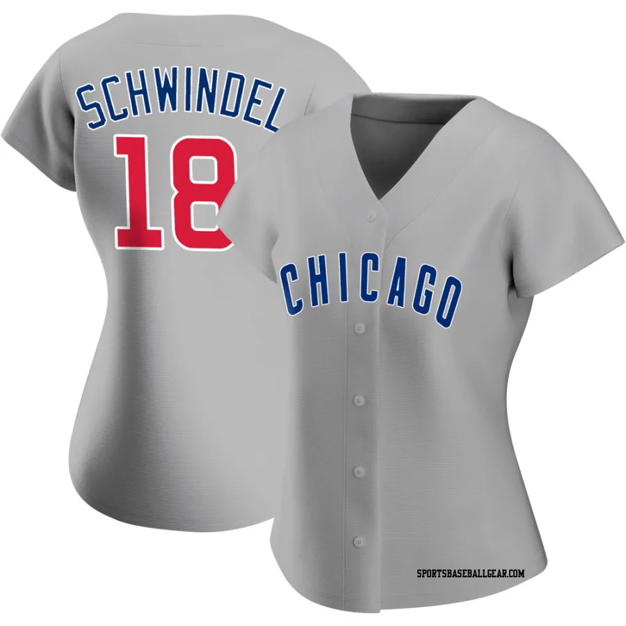 Frank Schwindel Women's Chicago Cubs Gray Replica Road Jersey