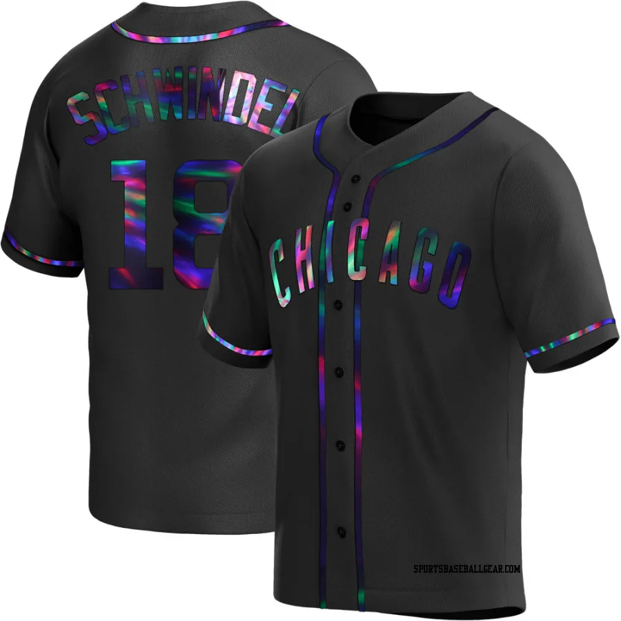 Frank Schwindel Youth Chicago Cubs Black Holographic Replica Alternate Jersey