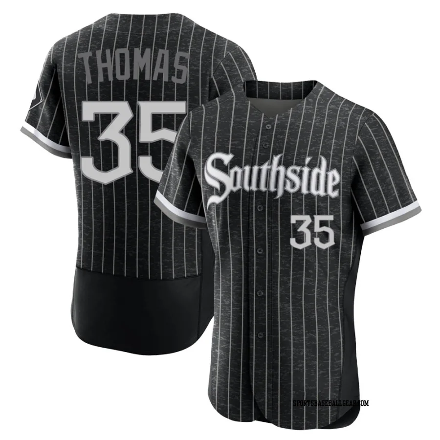Frank Thomas Men's Chicago White Sox Black Authentic 2021 City Connect Jersey