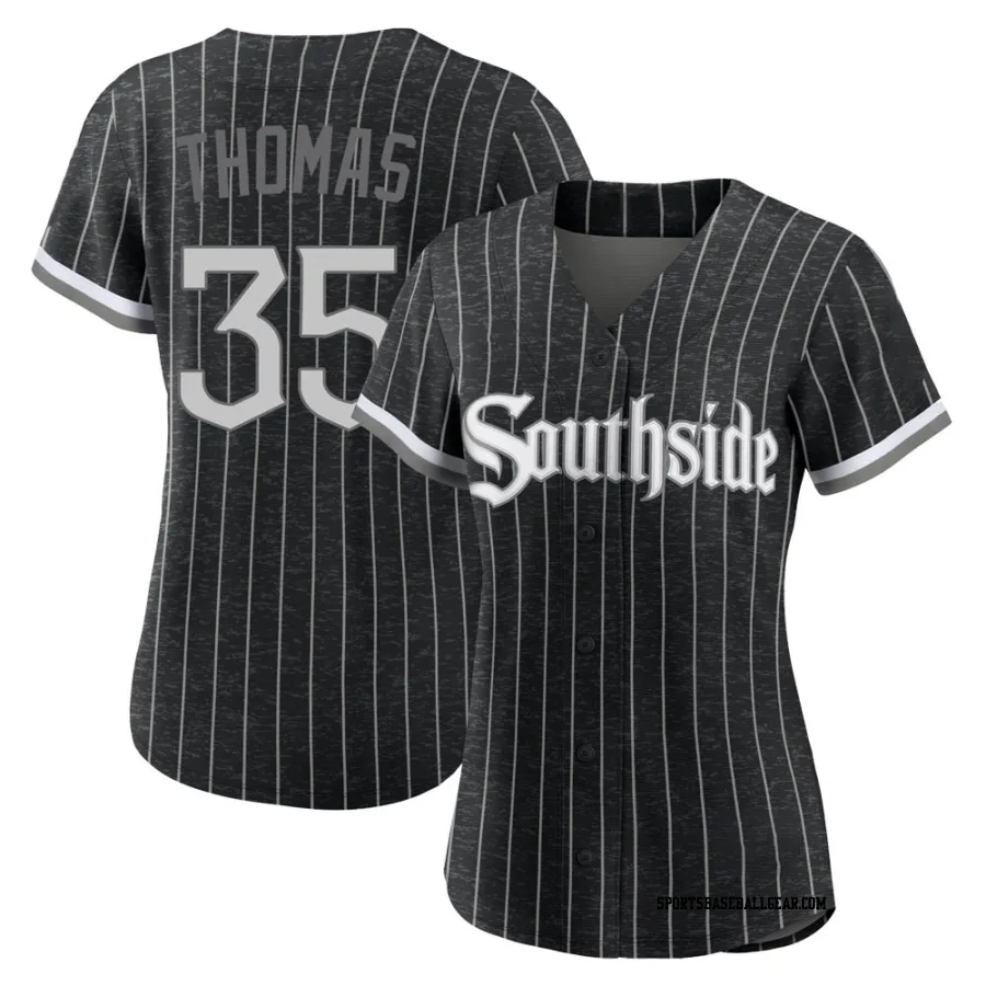 Frank Thomas Women's Chicago White Sox Black Replica 2021 City Connect Jersey