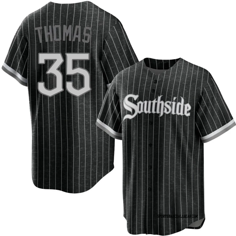 Frank Thomas Youth Chicago White Sox Black Replica 2021 City Connect Jersey