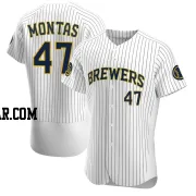 Frankie Montas Men's Milwaukee Brewers White Authentic Alternate Jersey