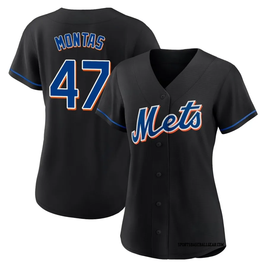Frankie Montas Women's New York Mets Black Authentic 2022 Alternate Jersey