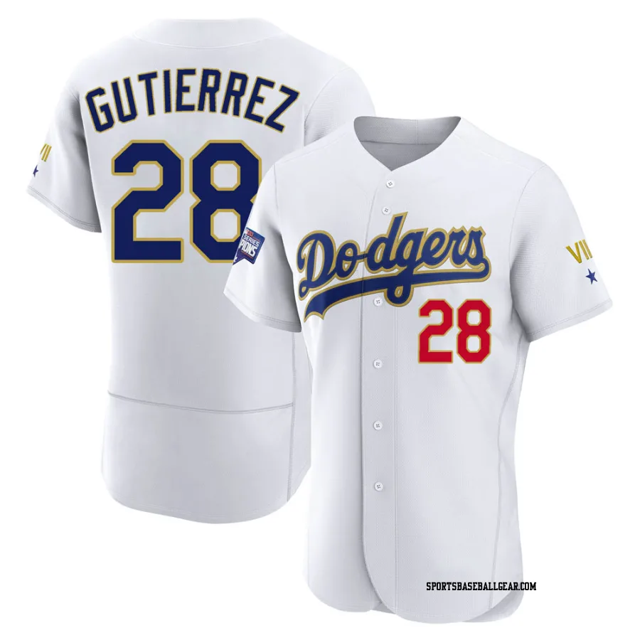 Franklin Gutierrez Men's Los Angeles Dodgers White/Gold Authentic 2021 Gold Program Player Jersey