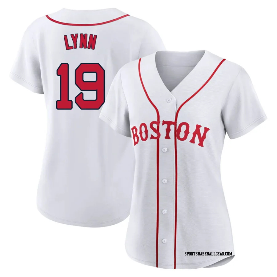 Fred Lynn Women's Boston Red Sox White Replica 2021 Patriots' Day Jersey