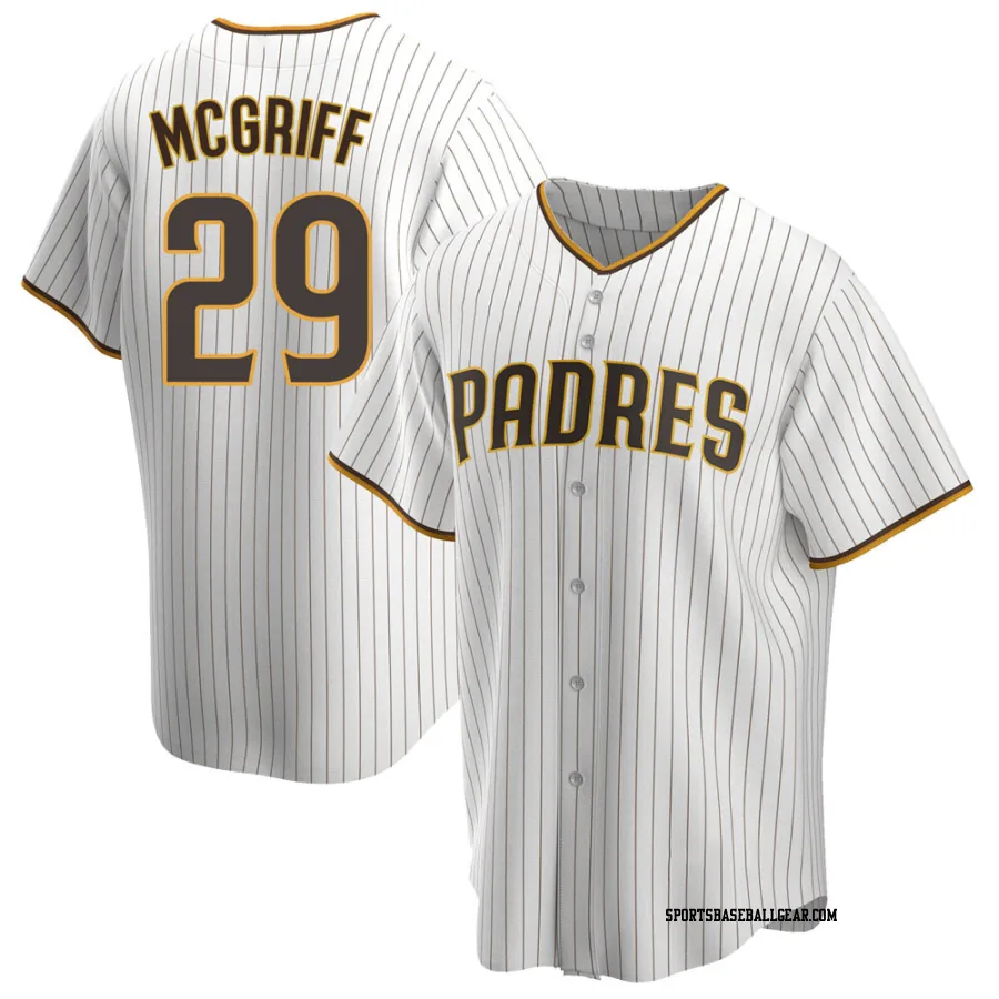 Fred Mcgriff Men's San Diego Padres White/Brown Replica Home Jersey