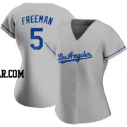 Freddie Freeman Women's Los Angeles Dodgers Gray Authentic Road Jersey