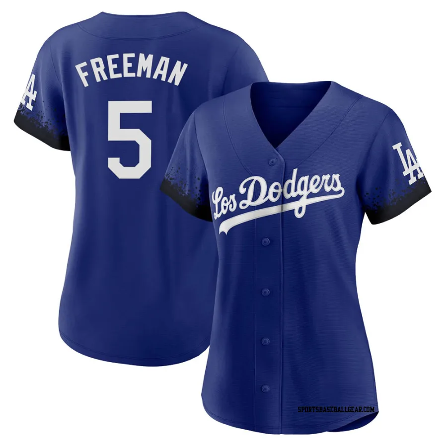Freddie Freeman Women's Los Angeles Dodgers Royal Replica 2021 City Connect Jersey
