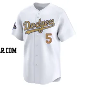 Freddie Freeman Youth Los Angeles Dodgers Gold Limited White 2025 Collection Jersey