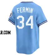 Freddy Fermin Men's Kansas City Royals Light Blue Limited Throwback Cooperstown Collection Jersey