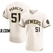 Freddy Peralta Men's Milwaukee Brewers Cream Elite Home Jersey