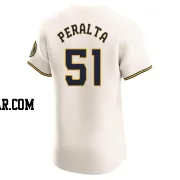 Freddy Peralta Men's Milwaukee Brewers Cream Elite Home Jersey