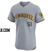Freddy Peralta Men's Milwaukee Brewers Gray Elite Road Jersey