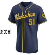 Freddy Peralta Men's Milwaukee Brewers Navy Elite Alternate Jersey