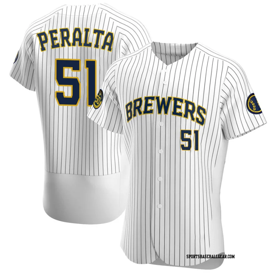Freddy Peralta Men's Milwaukee Brewers White Authentic Alternate Jersey